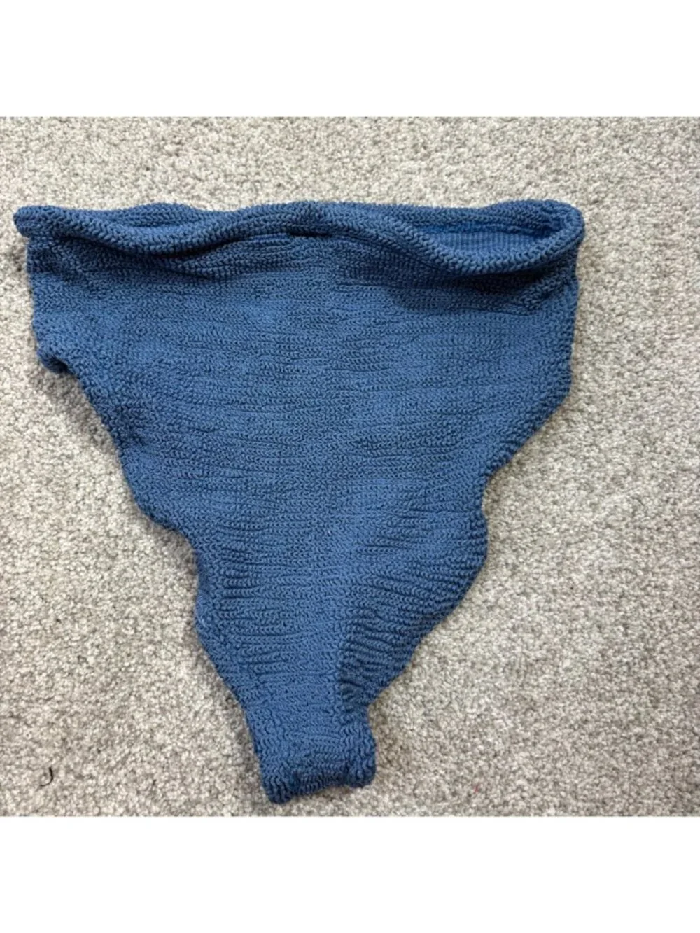Hunza G London Bikini Bottom Blue One Size Knit flaw